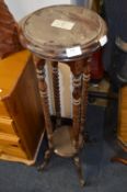 Mahogany Plant Stand on Barley Twist Legs
