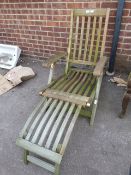 Teak Wood Reclining Garden Lounger Chair