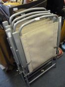 Set of Four Tubular Metal Folding Garden Chairs