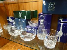 Collection of Crystal Glassware, Bowls, Decanters, Ice Bucket, etc.