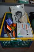Box Containing Key Clock, Kettle, Trowels, Washing Line, etc.