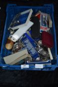 Box Lot of Cutlery Including Collector's Spoons