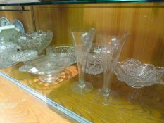 Glassware; Fruit Bowls, Cake Stands, Vases, etc.