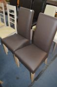 *Pair of Brown Leatherette Highback Dining Chairs (5)