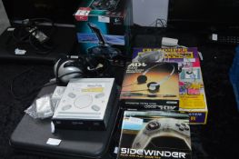 Various Computer Accessories, CD Labeling System, Joystick, Headphones, Game Pad, etc