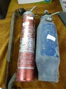 Two Wall Mounted Fire Extinguishers