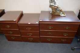 Three Rosewood Effect Chests of Drawers