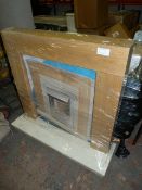 *Oak Fire Surround with Simulated Marble Hearth