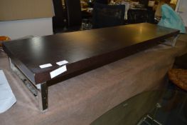 Large Dark Oak Shelf with Chrome Brackets