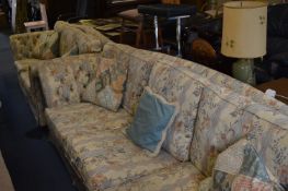 Floral Upholstered Suite; Three Seat and Two Seat