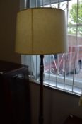 Turned Wood Standard Lamp With Shade