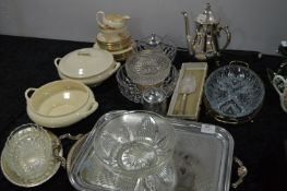Selection of Silver Plated Ware, Glassware, Dinnerware, etc.