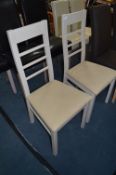 *Pair of Limed Oak Dining Chairs with Light Brown Upholstered Seats (3)