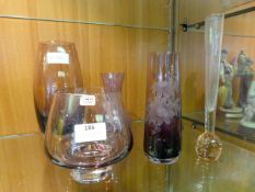 Collection of Purple Glass Vases