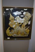 Framed Indian Gilt and Silver Painted Picture