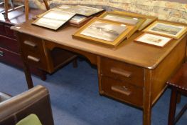 Oak Desk with Four Drawers