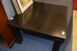 Ebonised Square Topped Occasional Table on Chunky Square Legs