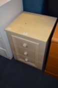 Light Beech Effect Three Drawer Bedside Cabinet
