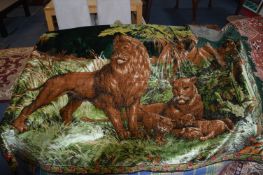 Large Tapestry Throw Lioness & Cubs