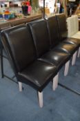 *Set of Four Brown Leatherette Highback Dining Chairs (7)