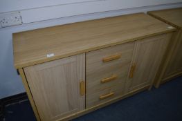 Light Oak Two Door, Three Drawer Sideboard