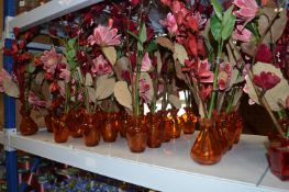 *Twenty Five Floral Displays in Amber Glass Vases