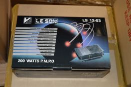 *Box Containing Six Leeson LS1203 200W Amplifiers