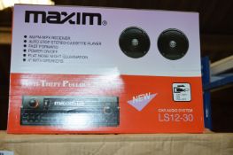 *Box Containing Ten Maxim Anti-Theft Car Audio Systems with Speakers