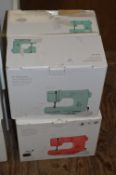 *Four John Lewis 10 Stiching Options Mini Sewing Machines in Various Colours
