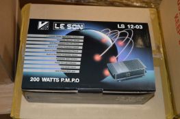 *Box Containing Six Leeson LS1203 200W Amplifiers