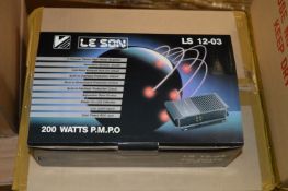*Box Containing Six Leeson LS1203 200W Amplifiers