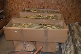 *Five Boxes of Metallic Gold Painted Leaves and Foliage
