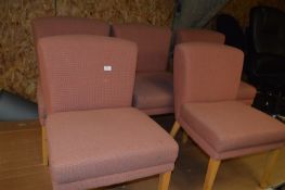 *Five Reception Chairs on Beech Legs with Upholstered and Backs