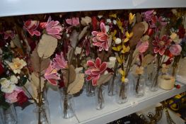 *Thirty Floral Displays in Clear Glass Vases