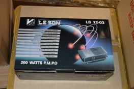*Box Containing Six Leeson LS1203 200W Amplifiers