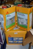 *5L of Wood Preservative, 5L of Universal Wood Treatment and a Pack of Silka Paving Fix