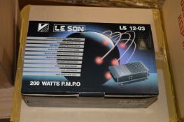 *Box Containing Six Leeson LS1203 200W Amplifiers