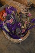 *Wicker Basket Containing Assorted Dried Flowers