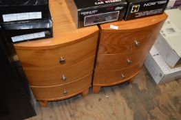 *Pair of Pine Three Drawer Bedside Cabinets