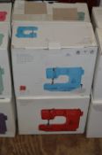 *Four John Lewis 10 Stiching Options Mini Sewing Machines in Various Colours