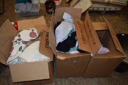 *Three Boxes of Assorted Curtains and Clothing