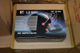 *Box Containing Six Leeson LS1203 200W Amplifiers
