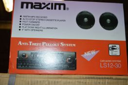 *Box Containing Ten Maxim Anti-Theft Car Audio Systems with Speakers