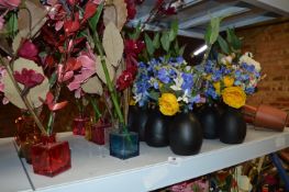 *Twenty Two Assorted Floral Displays in Various Vases