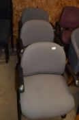 *Three Office Armchairs with Grey Upholstered Seats and Backs