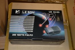 *Box Containing Six Leeson LS1203 200W Amplifiers