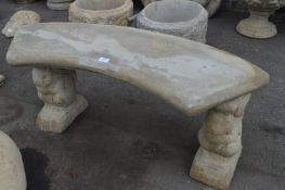 Concrete Garden Bench with Squirrel End Supports