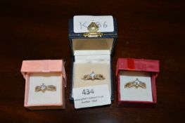 Three Dress Rings Set with Stones