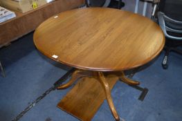 Ercol Oval Topped Extending Dining Table on Single Pedestal Base