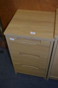 Light Oak Three Drawer Side Unit